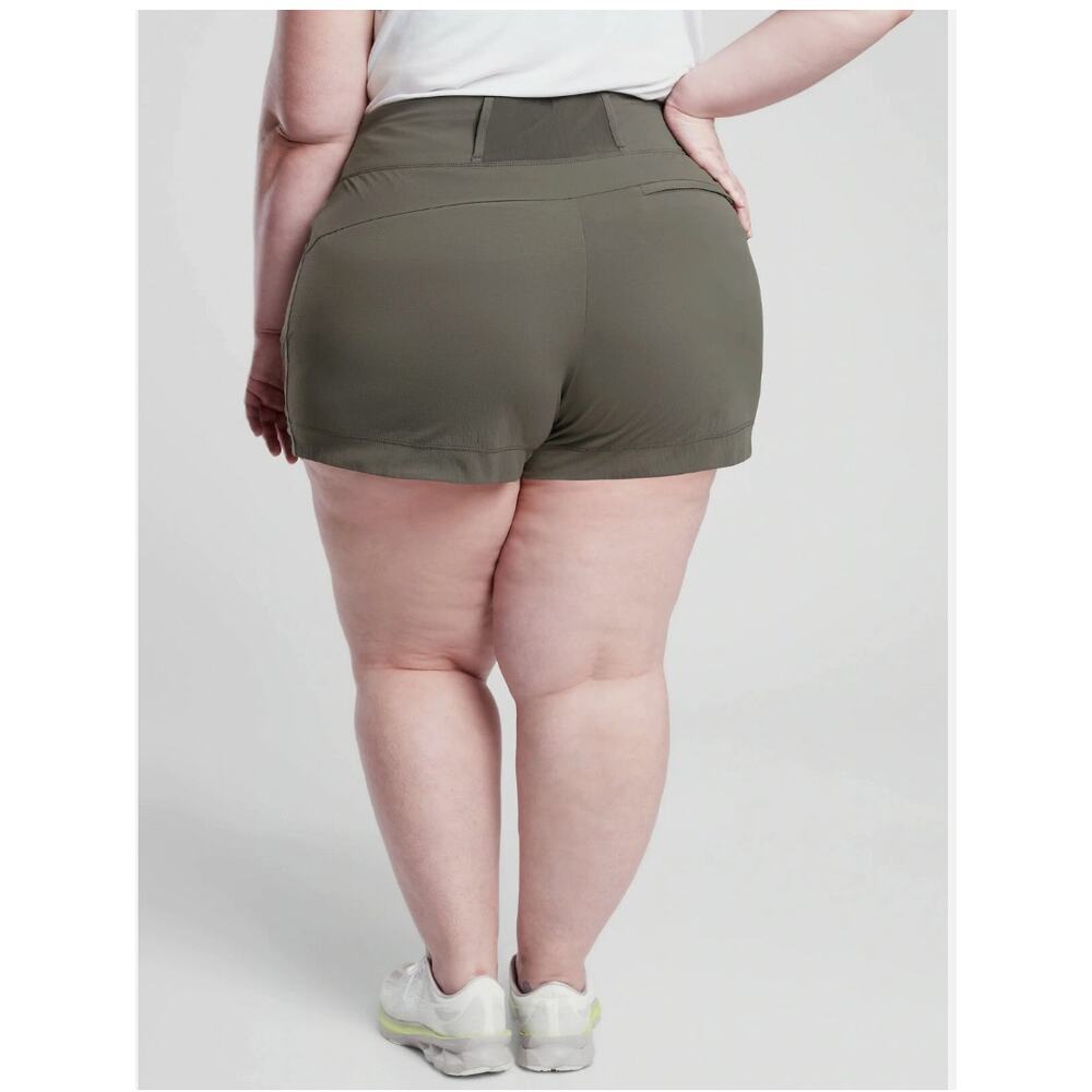 ATHLETA NWT Trekkie North Shorts in Mountain Olive Green // 24 - Picture 2 of 15